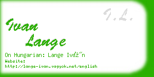 ivan lange business card